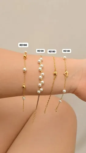 Pulseiras Femininas Folheadas a Ouro 18k