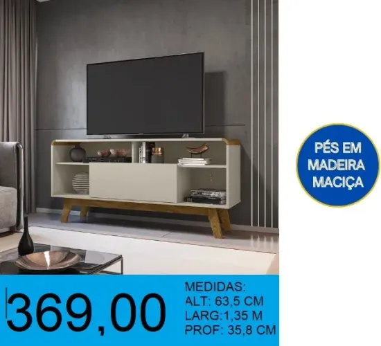 Rack com pés em madeira maciça - parcelamos até 12X sem juros