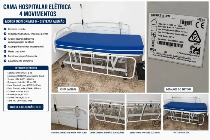 Cama elétrica hospitalar 