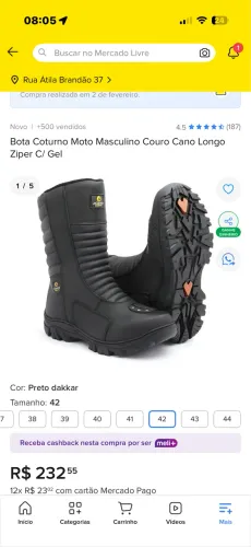 Bota motociclista 42 impermeável 