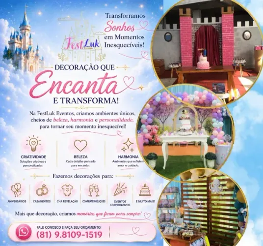 Decoração para festas e eventos