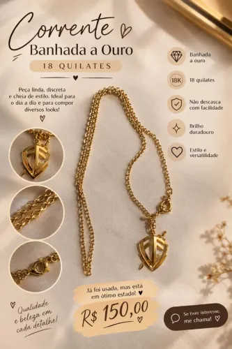 Colar banhado a ouro 18 quilates
