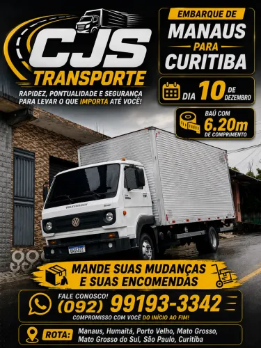 Caminhão saindo de Manaus para Curitiba