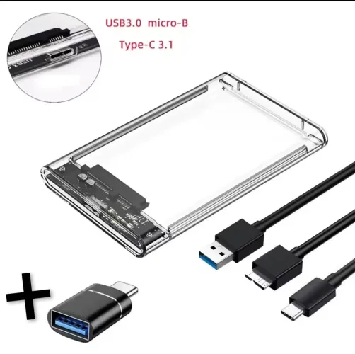 Case 2,5" USB 3.0 + adaptador tipo c