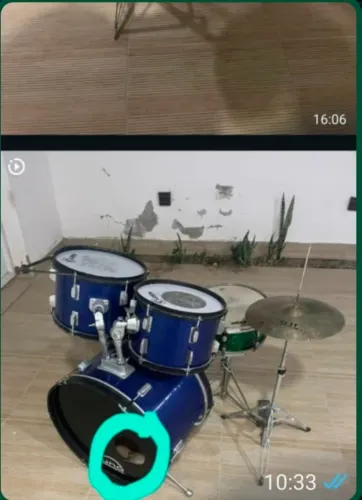 Bateria percussão chibal bom com 4 peças