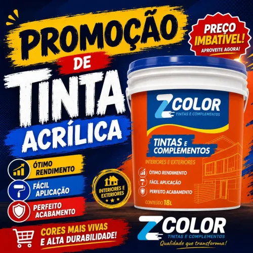 Promoção de tintas acrílica 15L