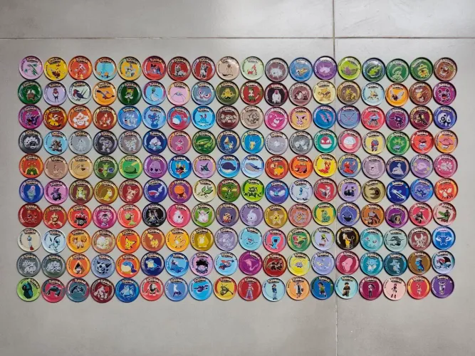 Coleção Tazos Rappers Pokémon Panini de metal 180/210