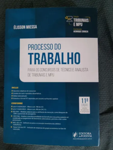 Livro novo Direito Processual do Trabalho