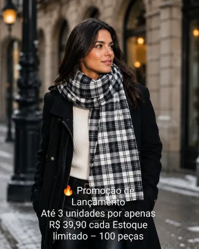 Cachecol Dupla Face Premium Peluciado Sherpa Super Quentinho