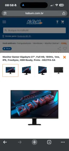 Monitor gigabyte 180hz ips