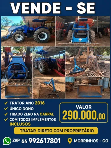 Trator traçado com lâmina