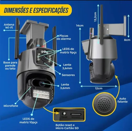 Câmera IP dual lente_CA-1007 icsee