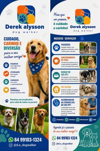 Passeios cachorro e baba de pet dog walker 