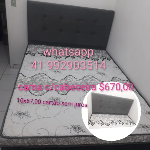 Cama box casal com cabeceira novo # 10x sem juros no cartão