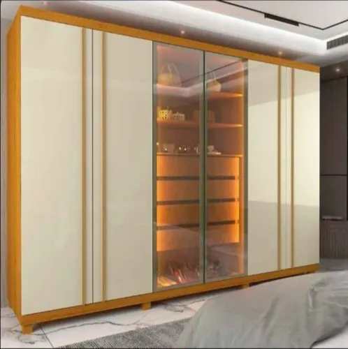 Guarda roupa Absolut reflecta grafite porta em vidro kit led na cor quente 100%mdf novo 