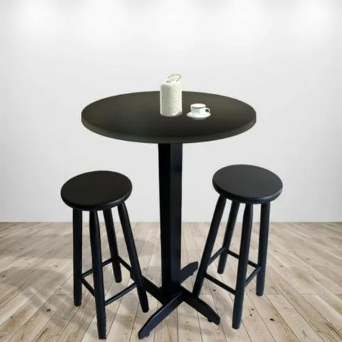 Mesa alta bistrô redonda fixa