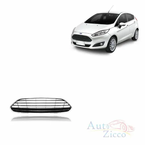 Grade New Fiesta Hatch 2014 à 2017 Preta com Friso Cromado