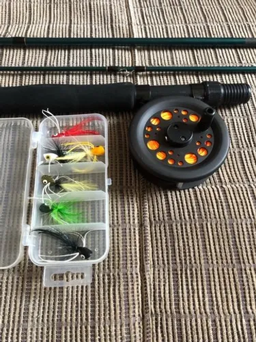 Kit Conjunto Pesca Fly Fishing Vara Carretilha Linha - #5/6
