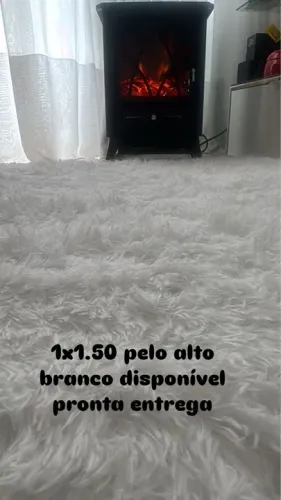 Tapete Peludo 1x1.50 Branco - Pronta Entrega!