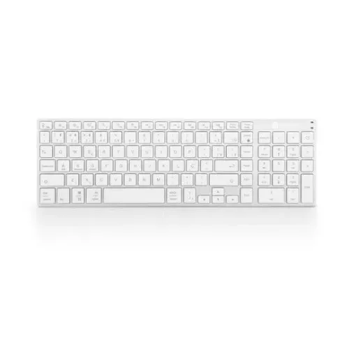 Teclado Sem Fio Bluetooth GT T1 em Alumínio com Branco Recarregável - WZetta