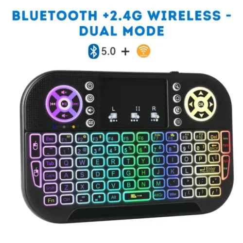 Mini Teclado Touchpad Wireless Bluetooth Sem Fio Led 3 Cores Android Pc Video Game Tablet