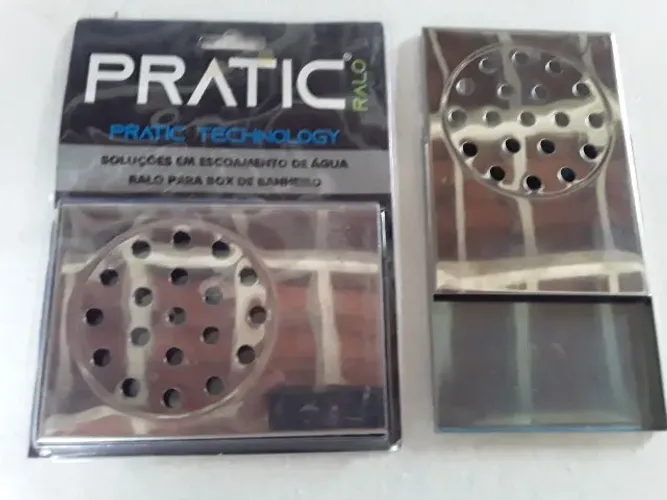 Kit c/2 ralos pratico em inox p/ banheiro, box, piscina, deck