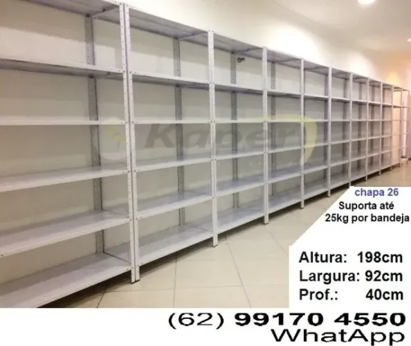 Estante de aço P- 40cm c/ reforço ( produto novo ) Promoção
