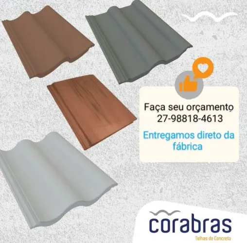 Telhas de Concreto Corabras - Diversas Cores
