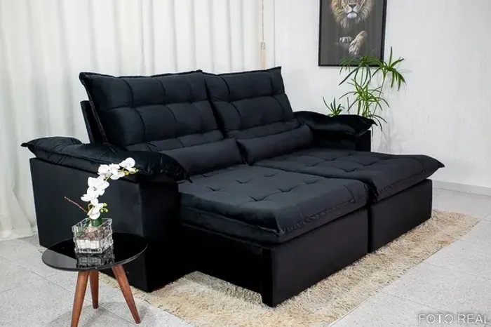 Sofá Retrátil Reclinável 2.00m Molas Bonnel Soft rf65