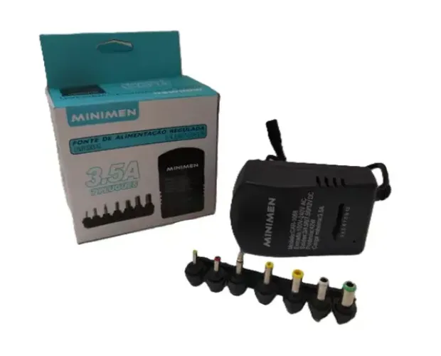 Fonte Alimentação Regulada 3v a 12v 3.5a Universal 7 Plug Nova na Caixa