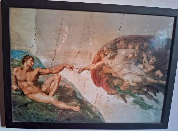 Quadro A Criação de Adão - Michelangelo
