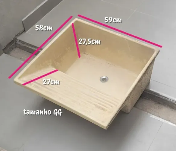 Tanque Quadrado Granitado Grande 59x58x29 (Usado, Excelente)