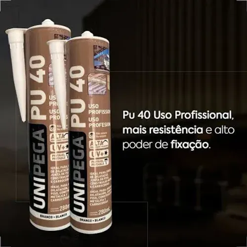R$ 13,99 Adesivo poliuretano PU40 vidro metal juntas dilatação 1 UNIDADE