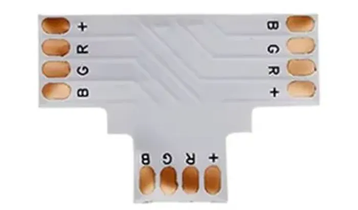 Emenda  Conector T Fita Led Rgb 3528 5050 2 Unid. 4 Vias Automação  Arduino Auto COD-CP802