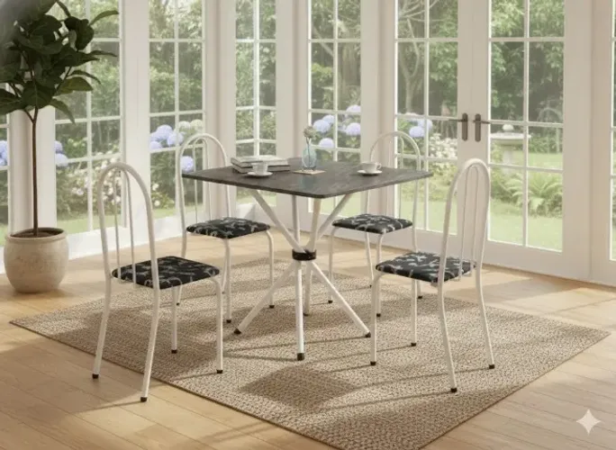 mesa de 4 cadeiras novas - entrega gratis