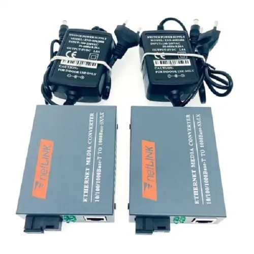 Conversores Mídia Gigabit 1000 Mb (par A + B) Fibra Óptica