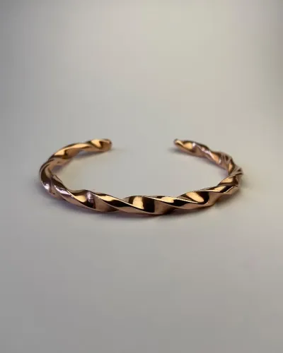 Pulseira de cobre puro maciço Espiral