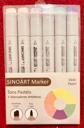 Kit de Marcadores Artísticos Pastel SINOART tons pastéis 