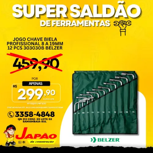 Jogo Chave Biela Profissional 8 a 19mm 12 Pcs 303030B Belzer