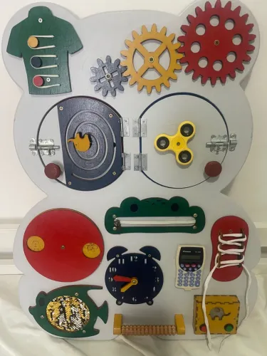 Painel Sensorial Urso busy Board Painel De Atividades