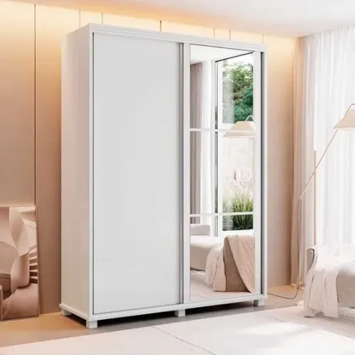 Guarda Roupa Lisboa 2 Portas 4 Gavetas Com Espelho 100% MDF Novo direto da fabrica