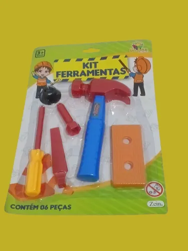 KIT FERRAMENTAS CONTÉM 6 PEÇAS CONFORME FOTOS SUA CRIANÇA VAI QUERER!