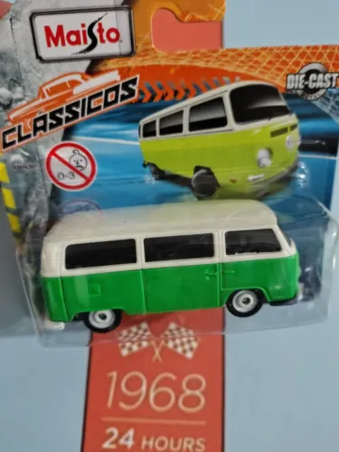 Volkswagen Kombi Type 2 Bus Verde Maisto 2024 1/64 - 7,5 Cm Verde-limão