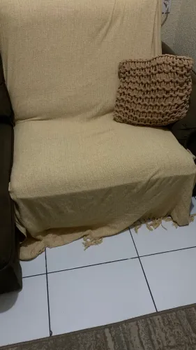 Manta para sofá 2 lugares (linho e algodão)