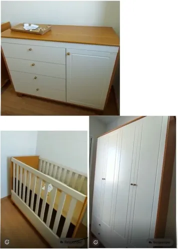 Conjunto de Berço , Guarda Roupa e Cômoda