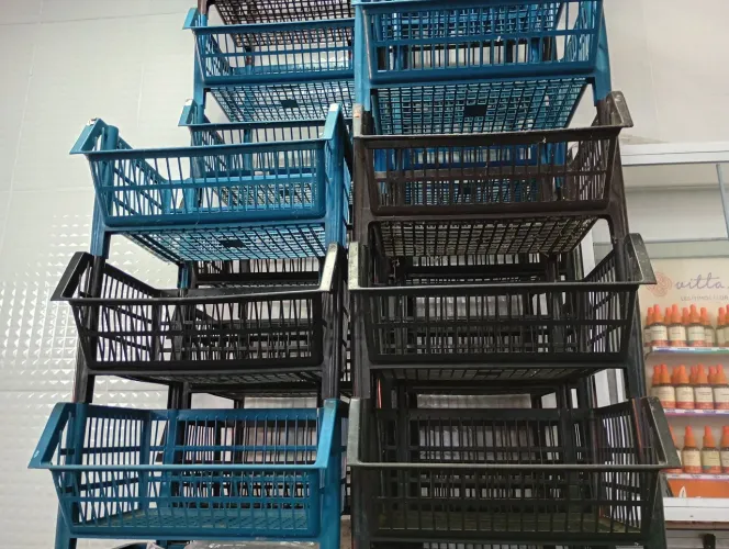 Cestas empilháveis de fruteira ou para depósito/prateleira