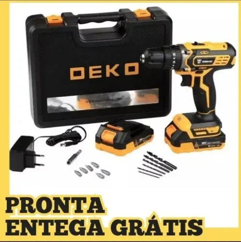 PARAFUSADEIRA DEKO 20V COM IMPACTO (KIT COMPLETO)
