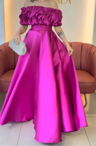 Vestido de Festa Longo Pink Luxuoso