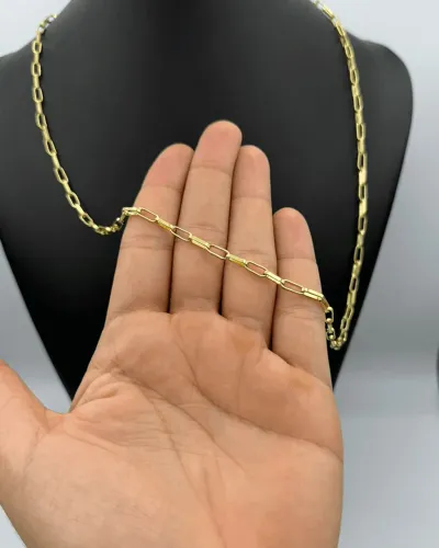 Corrente moeda antiga idêntica a ouro 