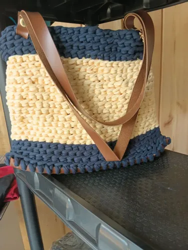 Bolsa malha crochê